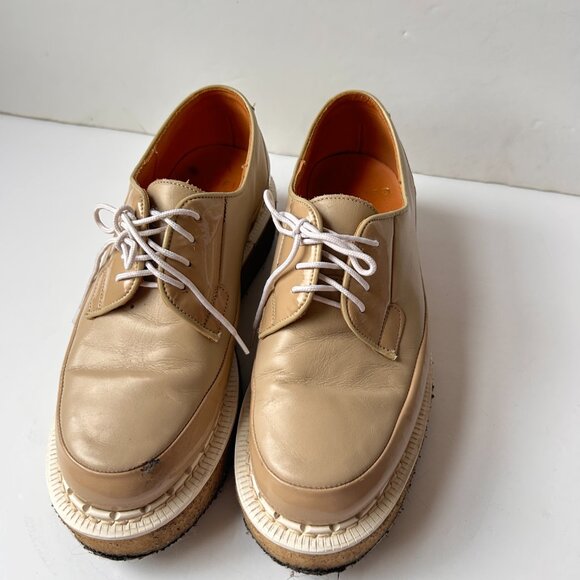 George Cox Creepers size 7 tan brown leather lace up oxford shoes platform - Picture 8 of 8
